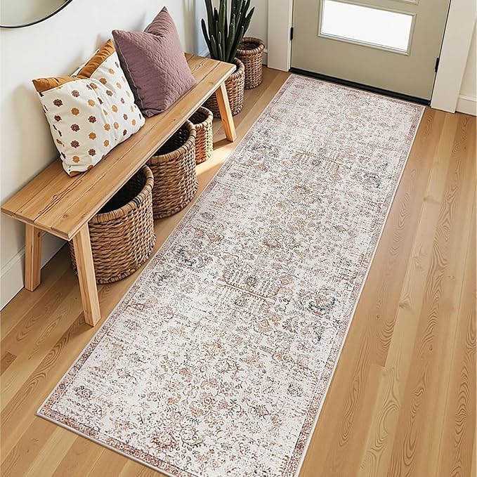 jinchan Kalen Runner Rug 2x7 Washable Hallway Rug Vintage Indoor Thin Retro - Image 2