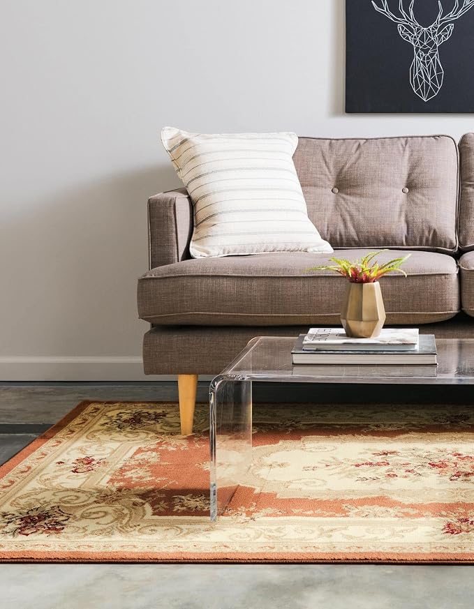 Rugs.com Chateau Collection Rug – 10' x 13' Brick Red Medium Rug Perfect - Image 9