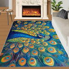 Peacock Area Rug 3x5-3x5 Rug, Wonderful Peacock Rugs - Image 3