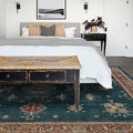 RUGGABLE Washable Vintage Area Rug – Verena Teal Blue 9x12, Stain-Resistant by RUGGABLE