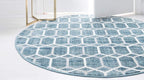 Rugs.com Lattice Trellis Collection Rug – 8 Ft Round Blue Low-Pile Rug Perfect - Image 5