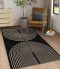 Easy Jute Rainbow Area Rug, 3x5 Black Indoor Outdoor Entryway Rug Washable by Rugalia