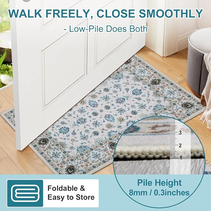 WILLSUN Washable Area Rugs, 2x3 Non-Slip Boho Small Area Rugs - Image 4