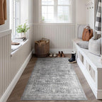 Grey Vintage 3x5 Entryway Rug Indoor Foyer, Neutral Gray Throw Rug - Image 3