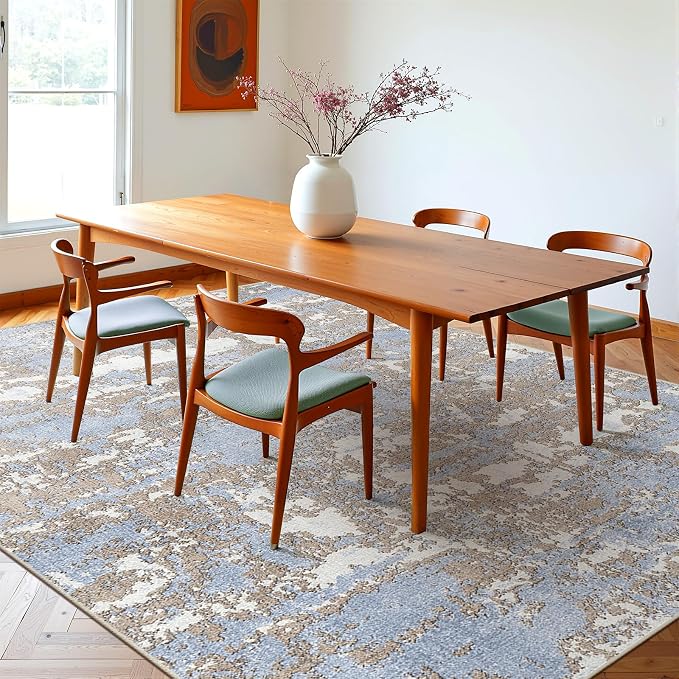 WITSHOCK 8x10 Area Rugs for Living Room: Washable Abstract Large Rug for Dining - Image 5