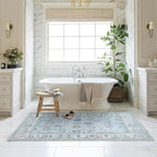 Fame Living Cream Blue Oushak Rug, Large Area Rugs - Image 9