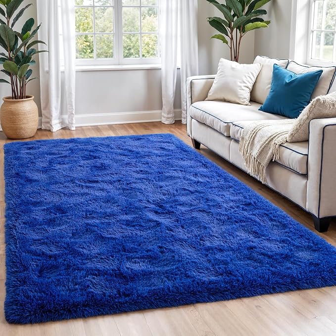 Zentavio Blue Rug Boys Rugs for Bedroom 4x6 Dark Blue Carpet Nursery Aesthetic by ZentavioRug