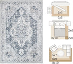 jinchan Kelda Area Rug 3x5 Washable Entryway Rug Vintage Indoor Doormat - Image 2
