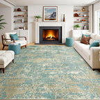 WITSHOCK Living Room Area Rugs 10x12：Modern Abstract Machine Washable Large Rug by WITSHOCK