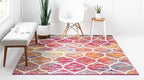 Rugs.com Lattice Frieze Collection Rug – 7' Square Multi Medium Rug Perfect - Image 6
