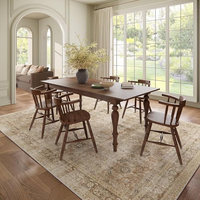 Washable 8x10 Area Rugs for Living Room, Boho Non-Slip Vintage Distress Large - Image 3