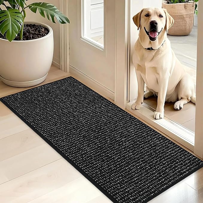 BEQHAUSE Dirt Trapper Door Mat 20" x 48", Non-Slip Washable Doormats Entrance by BEQHAUSE