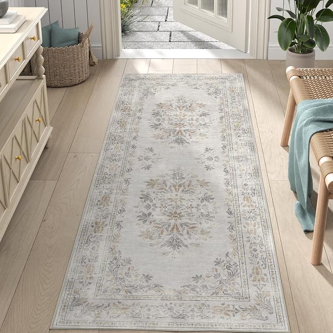 jinchan Vintage Floral Runner Rug 2x5 by JINCHAN