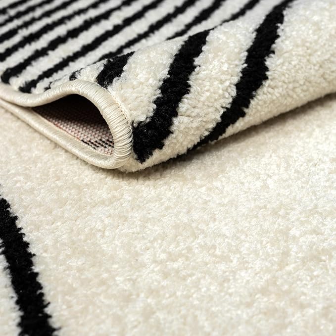 Abani Nuevo Beige Black Swirls Modern Area Rug 3' x 6' - Image 6
