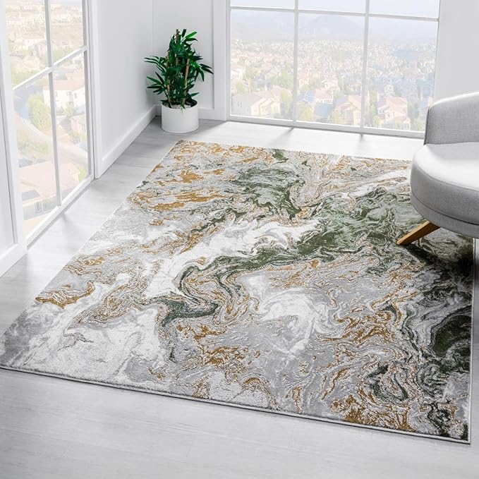 LUXE WEAVERS Marble Swirl Abstract Area Rug by LuxeWeavers