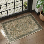 Vintage Distressed 2x3 Kitchen Rugs Washable Non Slip, Moody Medallion Door Mat by Jainmy
