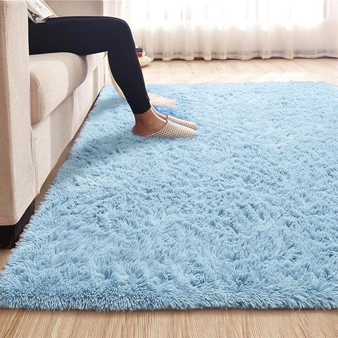 Beglad Fluffy Area Rugs 4x6 Feet, Modern Minimalist Style Shag Rugs, Non-Slip - Image 4