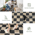 LIVEBOX 8x10 Area Rugs for Living Room, Checkered Non-Slip Washable Rugs - Image 8