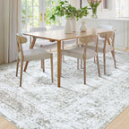 Area Rug 8x10 Living Room Rug, Machine Washable Vintage Distressed Medallion - Image 3