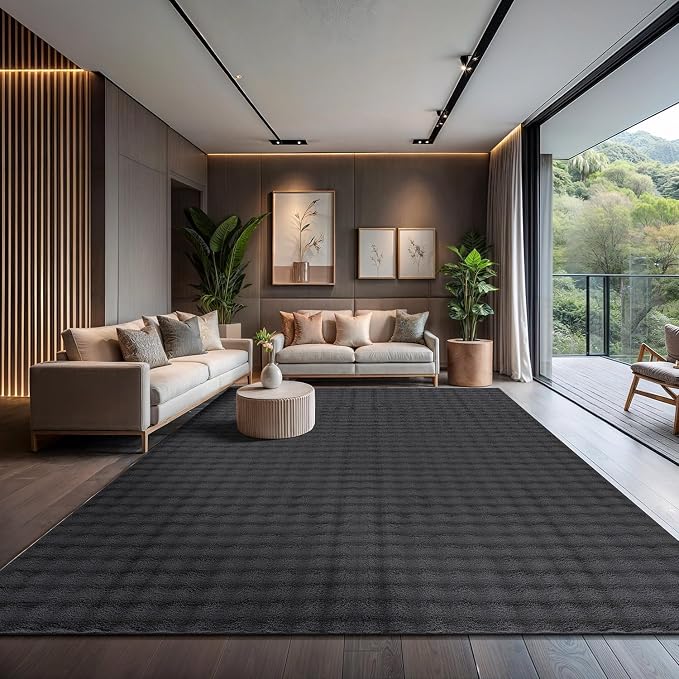 CAMILSON Modern Dark Gray Non Slip Rug 8x10 Ultra Soft High Pile Area Rugs Non by CAMILSONIndoorOutdoorAreaRugs