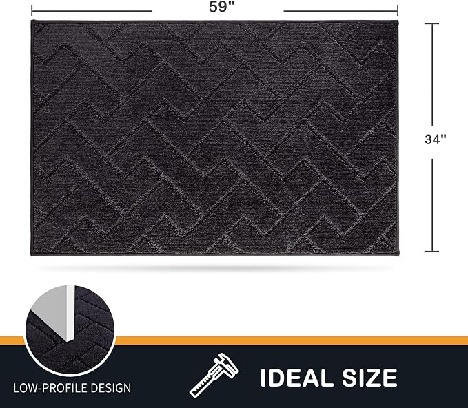 PURRUGS Dirt Trapping Door Mat 34" x 59", Non-Slip Machine Washable Entry Rug - Image 2