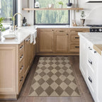 Easy Jute Checkered Entryway Rug, 2.6x4 Brown Modern Indoor Outdoor Doormat - Image 5