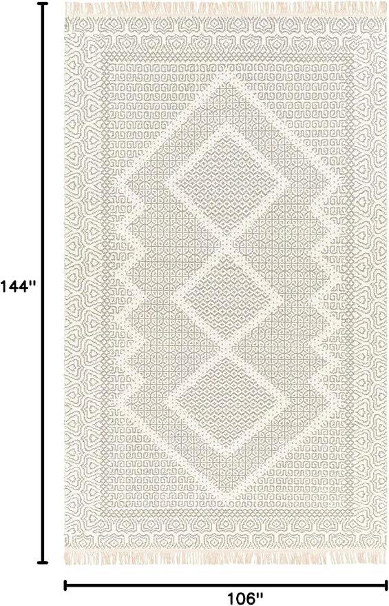 Mark&Day Wool Rugs, 9x12 Nishnabotny Cottage Light Gray Area Rug, Bedroom or - Image 2