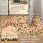 Morebes Boho Floral Runner Rug Non Slip, Washable Flower Long Bathroom Rugs - Image 6