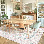 Pink Rug Bow Floral 8x10 Rug, Washable Area Rugs - Image 5