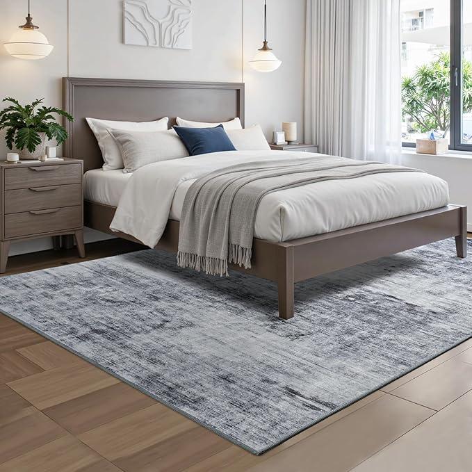 Toneed Abstract Area Rug 5x7 Modern Washable Rug Soft Non Slip Rug Low Pile - Image 4