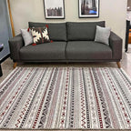 Alfa Rich 7x10 Red Burgundy White Gray Washable Area Rugs - Image 2