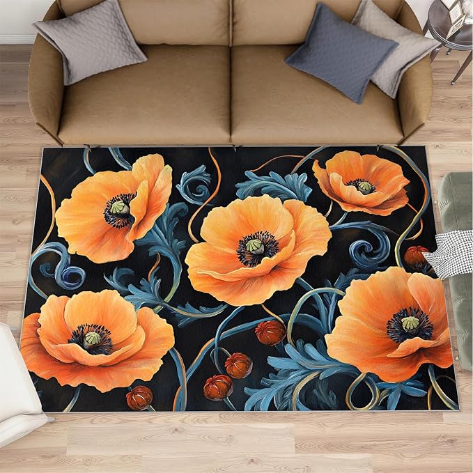 3x5 Poppy Dorm Rug by Unknown