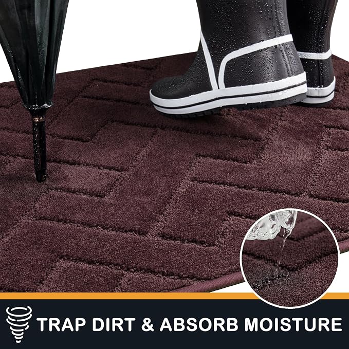 PURRUGS Dirt Trapping Door Mat 34" x 59", Non-Slip Machine Washable Entry Rug - Image 5