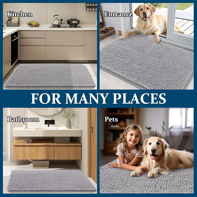 OLANLY Dog Door Mat for Muddy Paws 45x27, Absorbs Moisture and Dirt, Absorbent - Image 8
