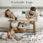Phantoscope Washable Area Rug 9'x12' Non-Slip, Vintage Boho Rugs - Image 9