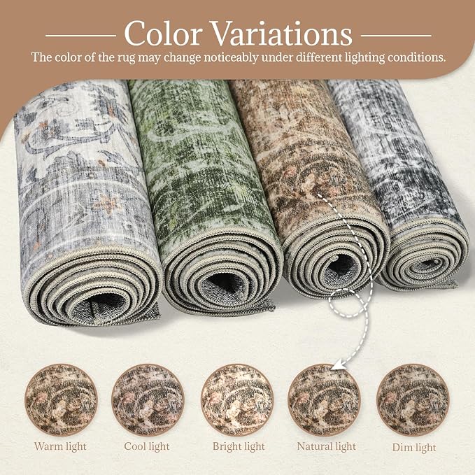 8x10 Washable Area Rugs Ultral Soft Non-Slip Stain Resistant Vintage Boho Large - Image 8