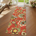 Lahome Floral Red Christmas Runner Rug 2x5, Washable Kitchen Hallway Runner Rug by Lahome