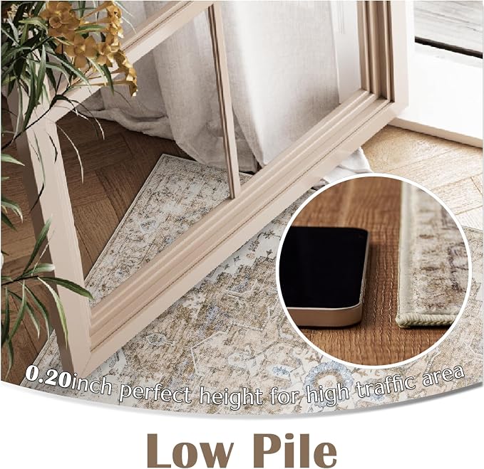 jinchan Kelda Runner Rug 3x8 Washable Rug Soft Hallway Runner Indoor Vintage - Image 4