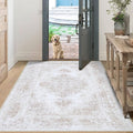 Bedroom Rug 3x5 Vintage Rugs, Machine Washable Small Area Rug Retro Medallion by XLUEZ