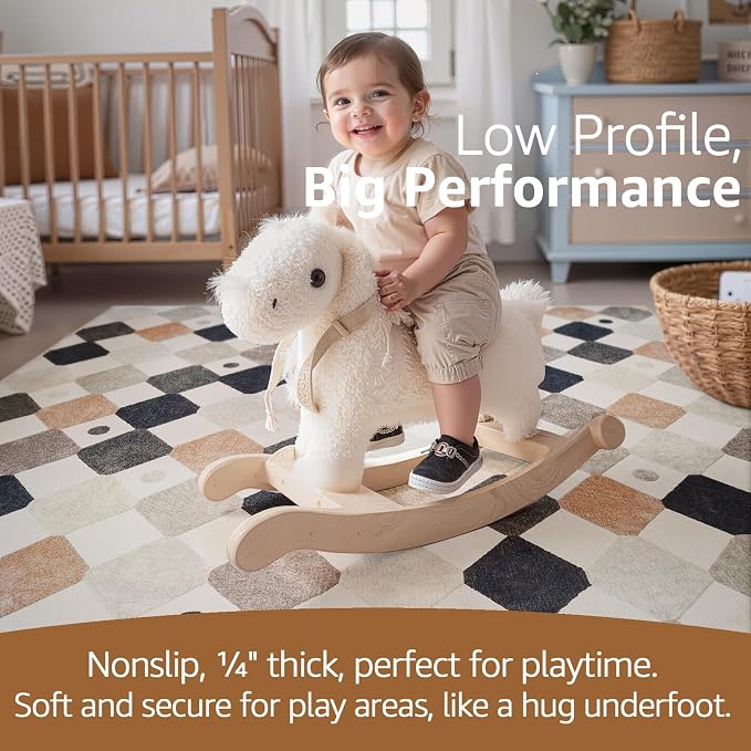jinchan Macy Area Rug 8x10 Kids Washable Indoor Non-Slip Black and White Modern - Image 4