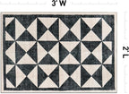 Rugshop Geometric Diamond Washable Non Slip Area Rug 2' x 3' Cream - Image 2
