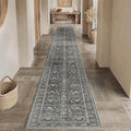 Black Runner Rug 2x12 Vintage Area Carpet Hallway Long Indoor Kitchen Washable by PureCozy