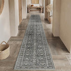Black Runner Rug 2x12 Vintage Area Carpet Hallway Long Indoor Kitchen Washable by PureCozy