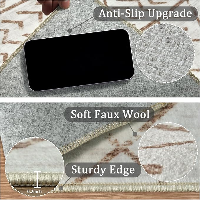 6x9 Machine Washable Area Rug for Living Room, Kids and Pets Friendly for - Image 6