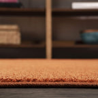 Eyely UES100M-6SQ Haze Solid Low-Pile Orange 6' Square Area Rug, Pet Friendly - Image 5