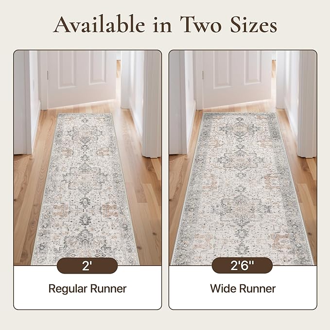 GENIMO Runner Rug 2'6"x5 Machine Washable Non Slip Vintage Hallway Runner Rug - Image 3