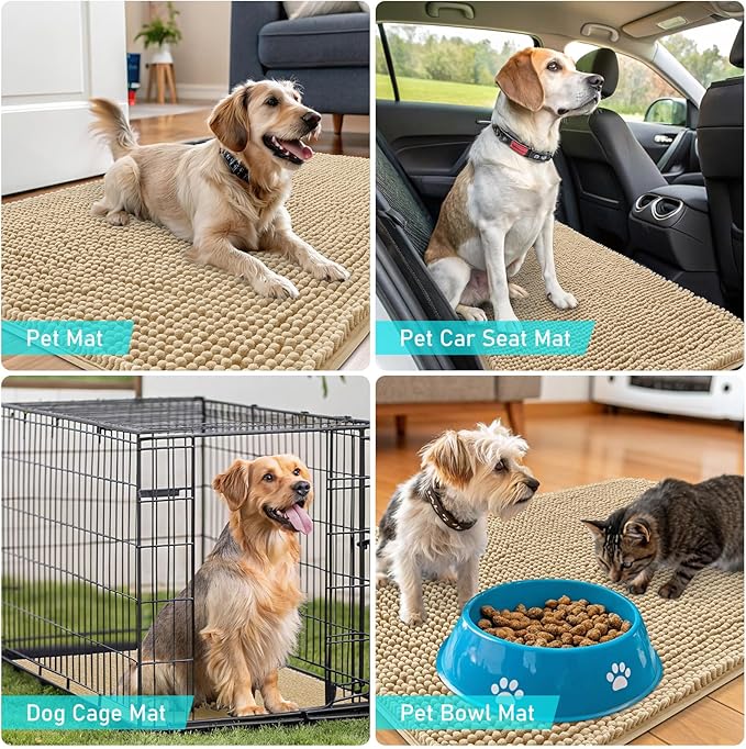 OLANLY Dog Door Mat for Muddy Paws 54x24, Absorbs Moisture and Dirt, Absorbent - Image 7