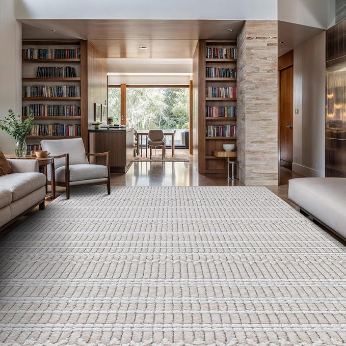 Modern Indoor Rug Stripe 9x12 Area Rugs - Image 9