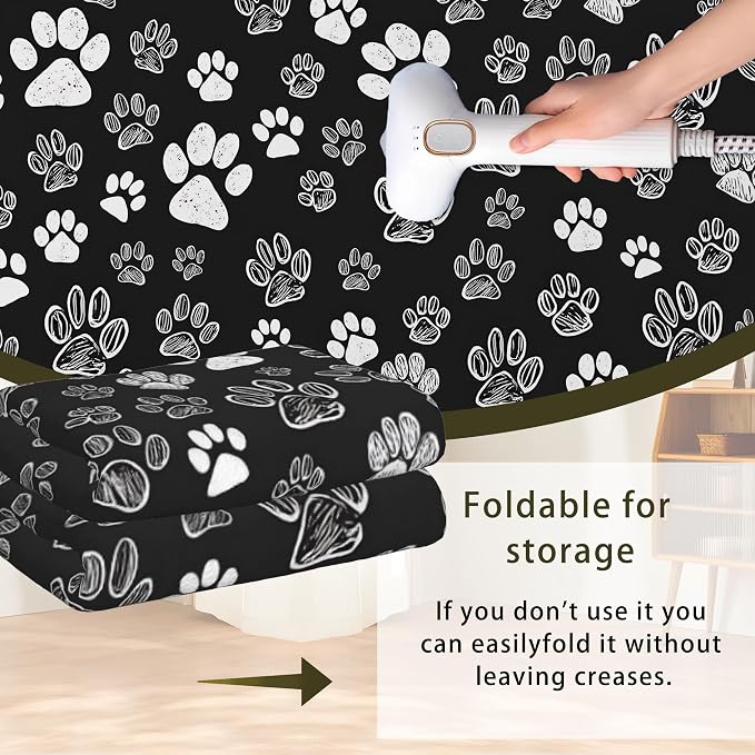 Cat Paws Black Area Rug for Living Room, Non-Slip Backing Low Pile Modern - Image 6