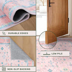 Pink Rugs for Bedroom Girls, 5x7 Washable Area Rug for Living Room Nursery Kids - Image 5